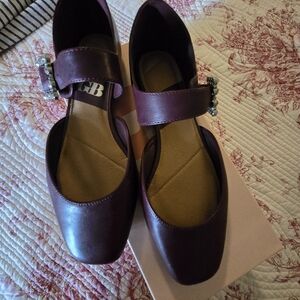 Gianni Bini Night Out Deep Plum Mary Jane Flat